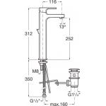 Roca Escuadra DA4: 高身面盆、浴缸龍頭及方形淋浴花灑套裝